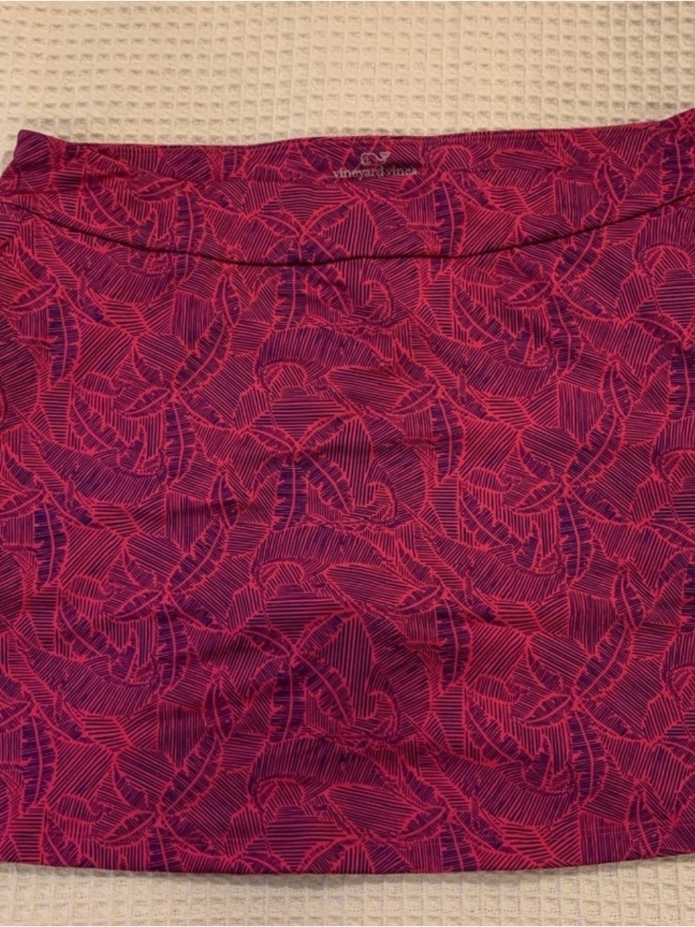 Vineyard Vines Pink and Purple Abstract Leaf Print Skort